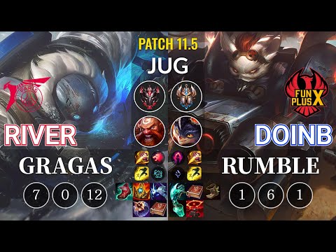 TLN River Gragas vs FPX Doinb Rumble Jungle - KR Patch 11.5