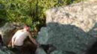 preview picture of video 'Ottermere, Ontario - Huge boulder rolled off cliff (C/O The Reids)'