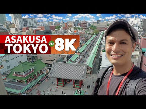 東京淺草 8 公里徒步旅行 - 週末人潮湧動 (Tokyo 8K Walk through Asakusa - Crowds on the Weekend)