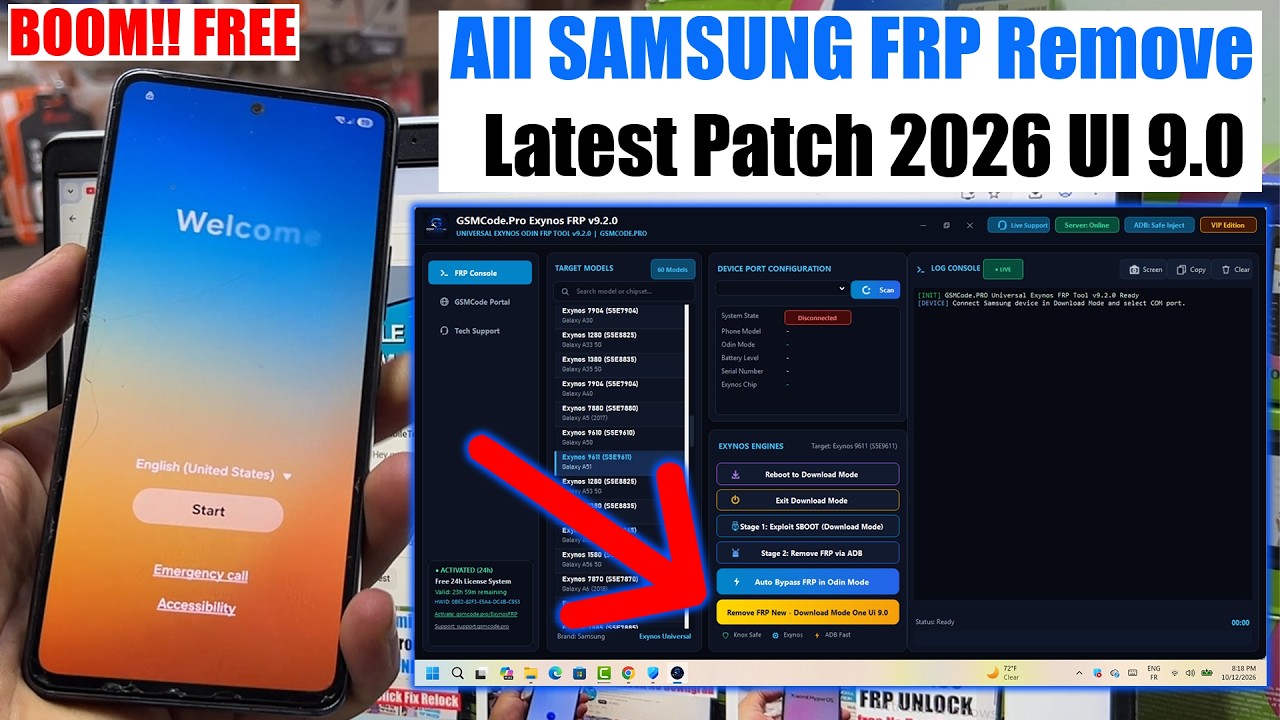 All Samsung Frp Bypass Android 15/16 By FRP Tool, Remove Google Account | FRP Unlock