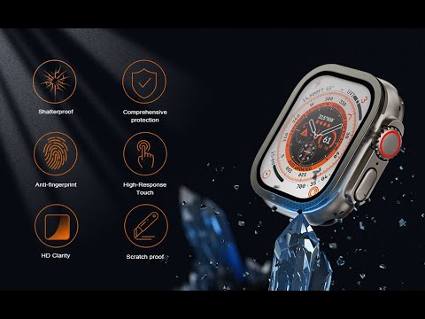 WSKEN Apple Watch Ultra 2/Ultra Screen Protector + Titanium Alloy Frame Installation Video