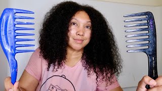 BATTLE OF THE DETANGLING COMBS: KAZMALEJE vs MAGIC RAKE COMB | Ashkins Curls