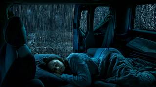 Rain Sounds on a Camping Car Window | Deep Sleep & Relaxation All Night