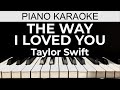 The Way I Loved You - Taylor Swift - Piano Karaoke Instrumental Cover with Lyrics