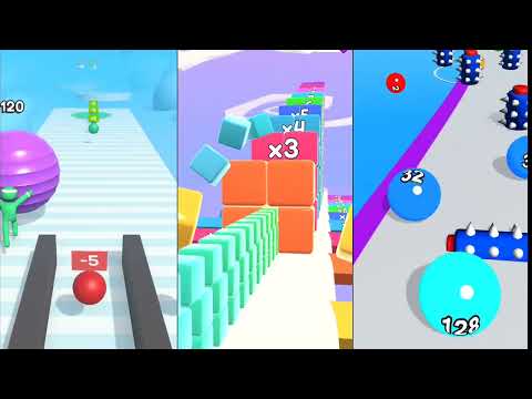 3 in One Games , Gym ball run vs cube Run 2048 vs Ball run