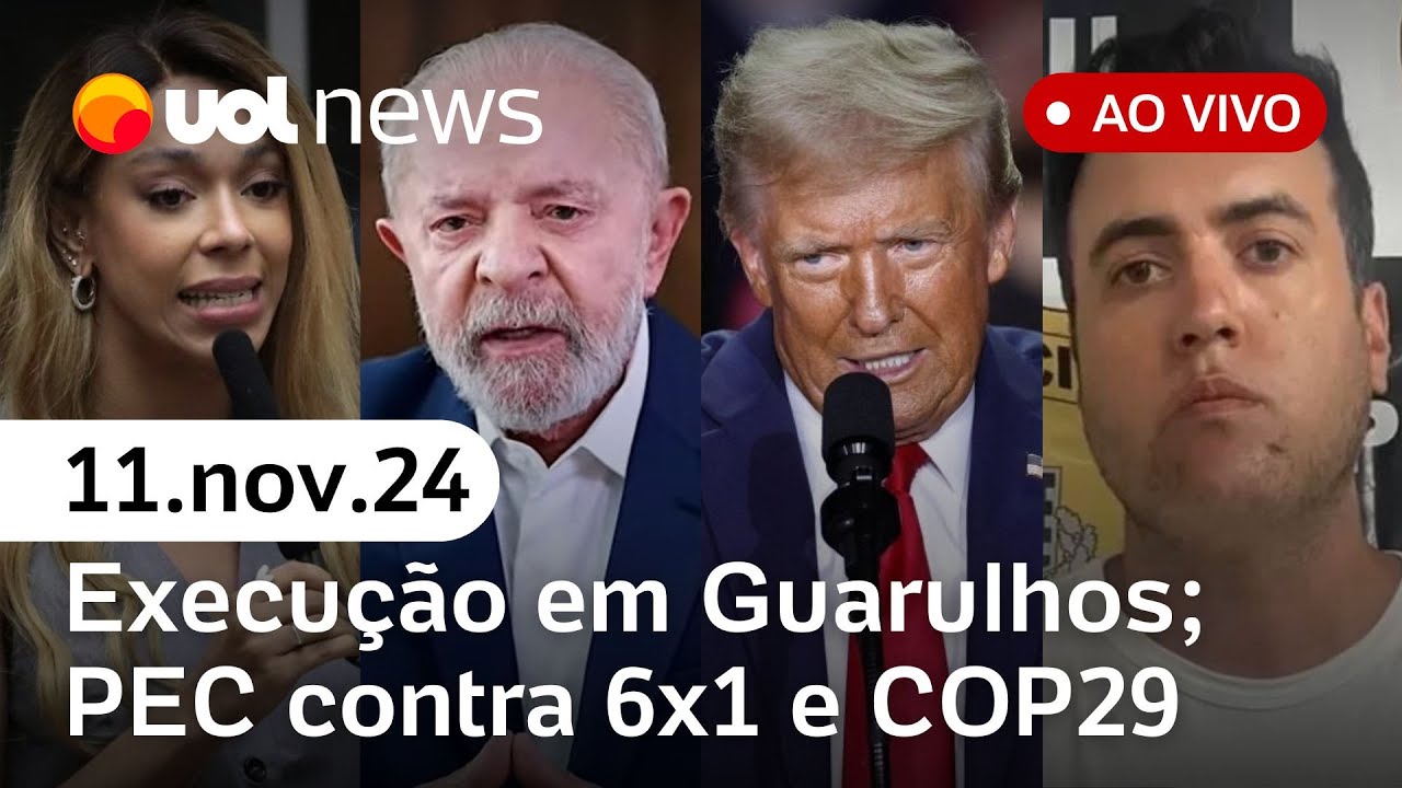 Delator do PCC recusou proteção por 'estilo de vida'; PEC contra 6x1; bets; COP29 | UOL News ao vivo