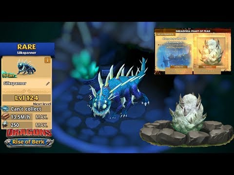 New Dreadfall Feast of Fear Dragon: Silkspanner Max Level 124 - Titan Mode | Dragons: Rise of Berk