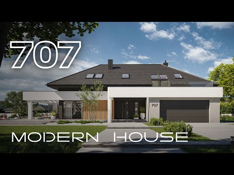 Modern House NewHouse 707 projekt willi z poddaszem na działkę z wjazdem od południa