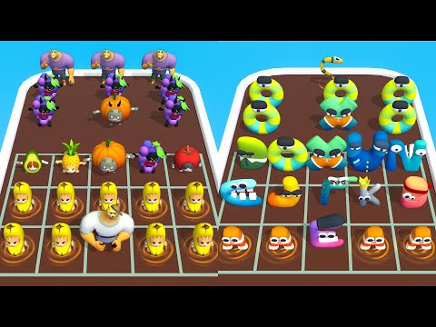 EPIC BANANA RUN MERGE MASTER VS MERGE ABC LORE LETTER RUN - Battles GamePlay - iOS, Android Part 2