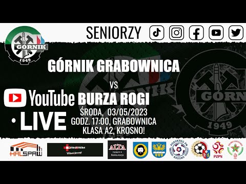 Mecz 18 kolejki Krośnieńskiej A klasy gr. 2.  GKS GÓRNIK GRABOWNICA - BURZA ROGI 03.05.2023