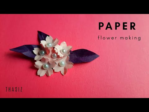 How to make paper flower|easy paper punch used flower making|easy flower making