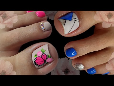 2 HERMOSOS DISEÑOS  para uñas de PIES🦶🏼🦶🏼