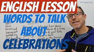 English lesson 🇦🇺 - Words to talk about CELEBRATIONS 🎉