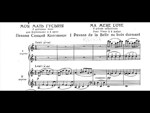 Maurice Ravel - Ma mère l'Oye (for Piano 4-hands) (with Score)