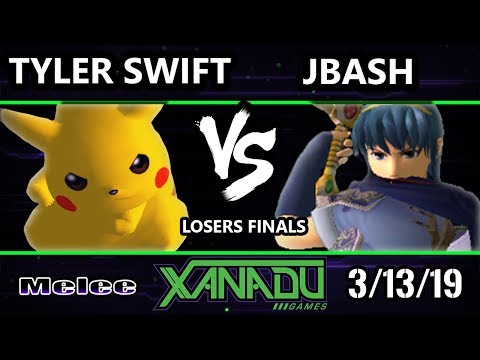 S@X 293 SSBM - Tyler Swift (Pikachu)  Vs. JBash (Marth) - Smash Melee Losers Finals