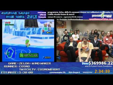 [AGDQ 2013] LoZ: Wind Waker par Cosmo (comm: cr4p0, Ken Bogard, mistermv) - restream français