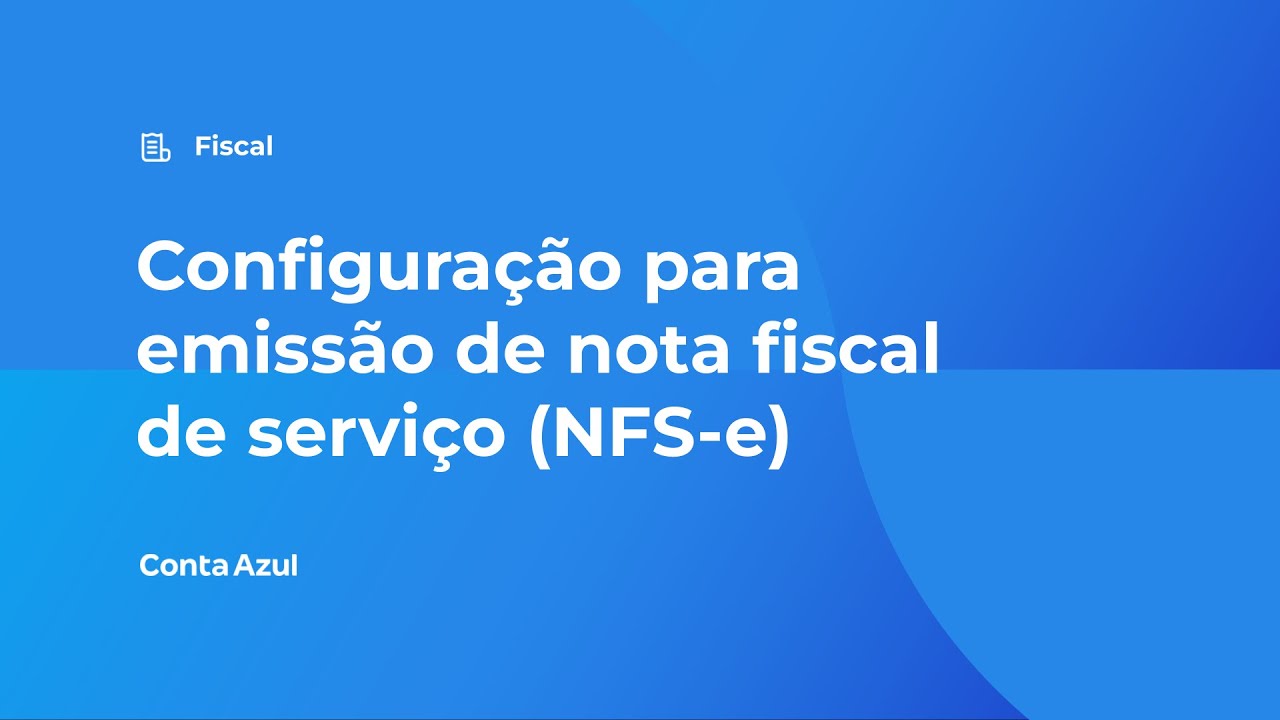 Configuração para emissão nota fiscal de serviço (NFS-e)