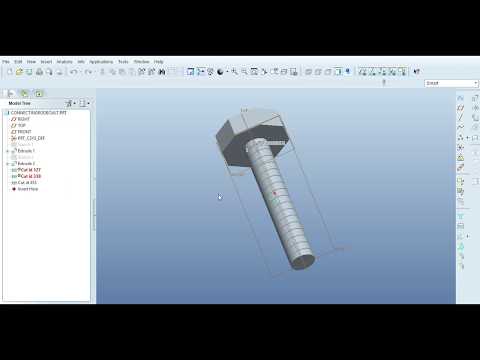 How to Create Threading on Screw | ProE Wildfire 5.0