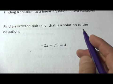 Finding a Solution to a Linear Equation in Two Variables