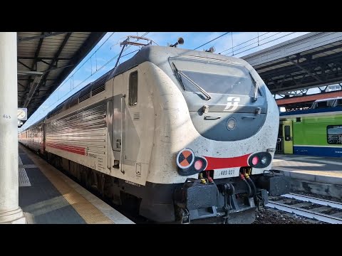 Arrival and departure of train Intercity E.403 021 (Trenitalia), Piacenza 14/09/2023