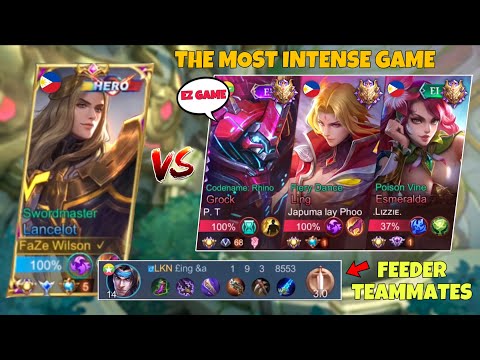 THE HARDEST CARRY & MOST INTENSE LANCELOT MATCH EVER!! | CARRYING FEEDERS AGAINST HIGH RANK PLAYERS!