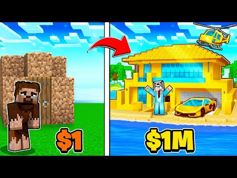 1$ FAKİR EV VS 1.000.000$ ZENGİN EV 😱 - Minecraft