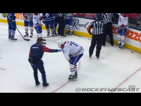 Leo Komarov boards PK Subban - Oct 7, 2015 (HD)