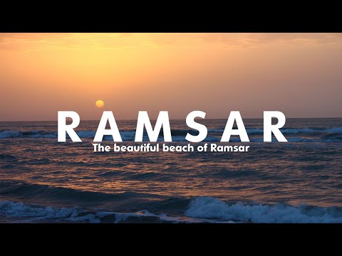 Beautiful sunset of Ramsar beach