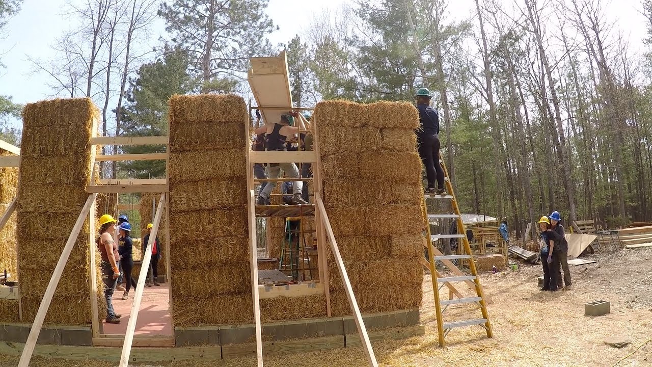 University of Michigan Professor Joe Trumpey Shows How to Build a Straw-Bale Building