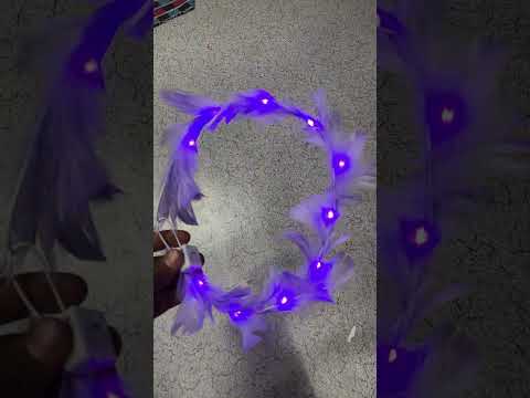 Artificial flower led feather tiara