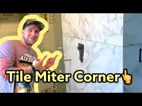 How to miter tile. Tile outside corner. Tile Corner