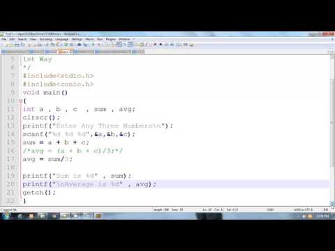 C Program To Calculate Sum And Average of 3 Numbers | Hindi