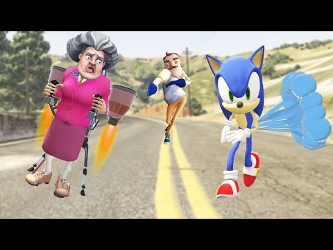 Scary Teacher Super Sonic ve Hello Neighbor'a Karşı GTA 5 Serisi