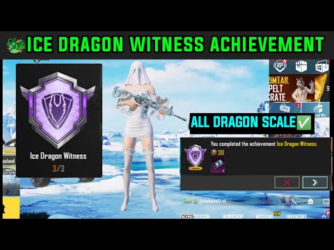 ICE DRAGON WITNESS ACHIEVEMENT BGMI / HOW TO COMPLETE PICK UP 1 PENGUIN FOX POLAR BEAR DRAGON SCALE
