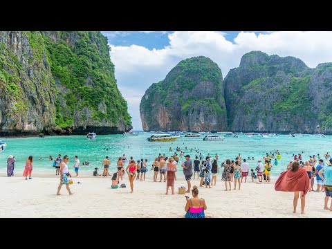Walking Through Maya Bay: A Serene Beach Vlog in Thailand 🌊 | Stunning Views & Tranquil Walk