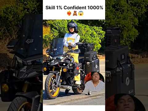 Skill 1%_ Confident 1000%_ ❤️‍🔥🧸😱#shortsfeed #viral #rider #bikelover #cute #girl #shorts
