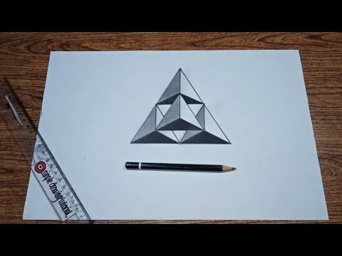 how to draw 3d triangle impossible (part 2) by simple drawing tutorial
