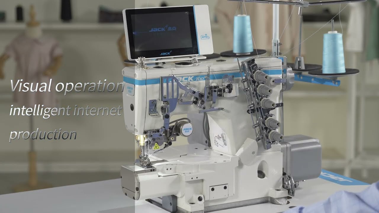 Промышленная швейная машина Jack K10E-UT-01GB (5,6 мм) (комплект) видео