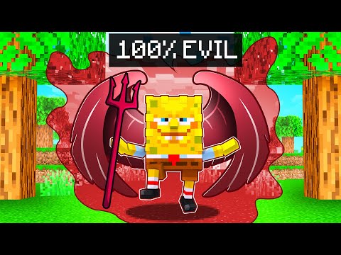 Here's Squidward - SpongeBob Got 100% EVIL In Minecraft!