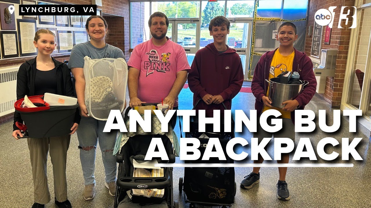 High school students pack in the school spirit with anything but a backpack day