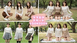 アラフォーママのスカートLOOKBOOK/40代/30代/ミニスカ/会社員/美女/AI美女/AI/日本人/熟女/OL/