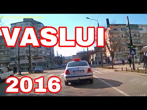 Orasul VASLUI in febr 2016 video Full HD 1080p traseu Traian  - Crucea Garii - LiDL - OMV - Kaufland