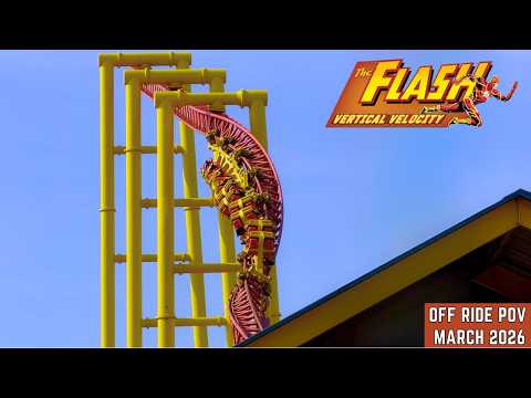 Off-ride footage of a Flash: Vertical Velocity train
