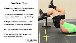 528. Single Leg Dumbbell Supine Bridge (Foot Elevated)
