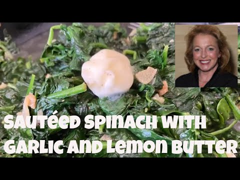 Spinach With Lemon and Garlic Butter - Simple Sauteed Spinach with Lemon Garlic Butter