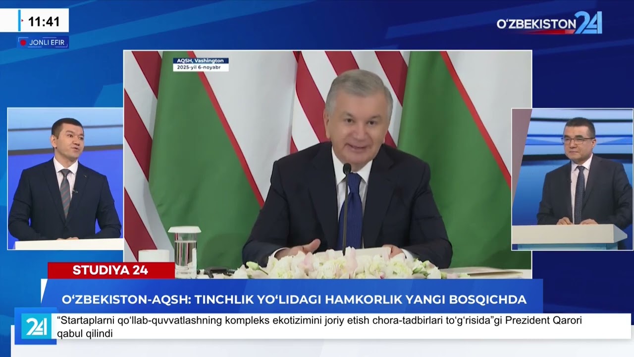 Studiya 24 | O'zbekiston-AQSH: tinchlik yo'lidagi hamkorlik yangi bosqichda