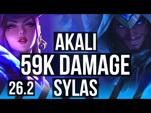 AKALI vs SYLAS (MID) | 59K damage, Good KDA: 26/2/5 | KR Master | 26.2