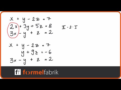 Gleichungssystem mit 3 Variablen (Nr. 4) Additionsverfahren