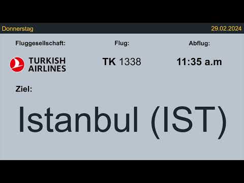 Arrival announcement /  Varış duyurusu / Ankunftsansage Turkish Airlines TK 1338