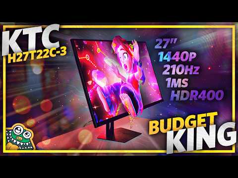KTC 27 Inch QHD Gaming Monitor, 2K 200Hz Up to 210Hz 1ms Fast IPS Computer Monitor, HDR400, 1440P with Adaptive Sync, Built-in Speakers, HDMI Displayport, Tilt Adjustment, VESA Compatible, H27T22C-3 video review thumbnail